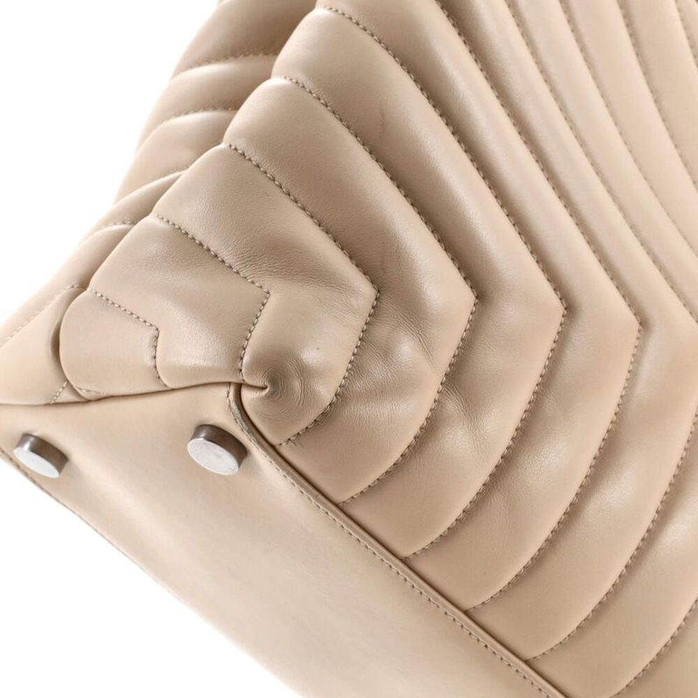 Saint Laurent Loulou Shoulder Bag Matelasse Chevron Leather Large Neutral - Picture 6 of 8